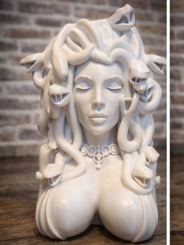 Elegantly Printed Medusa Bust - Handcrafted in PLA