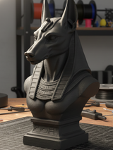 Anubis Guardian of the Underworld Bust cu detalii înalte - Imprimat 3D în PLA durabil