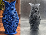 Stunning Deep Blue PLA Peacock Floral Vase - Elegant Home Decor