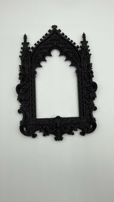 Gothic Mirror Frame: Cathedral Wall Niche - Handcrafted in Matte Black PLA