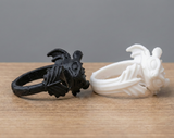 Set 2 Inele Toothless și Light Fury - Bijuterii Dragon Printate 3D din PLA